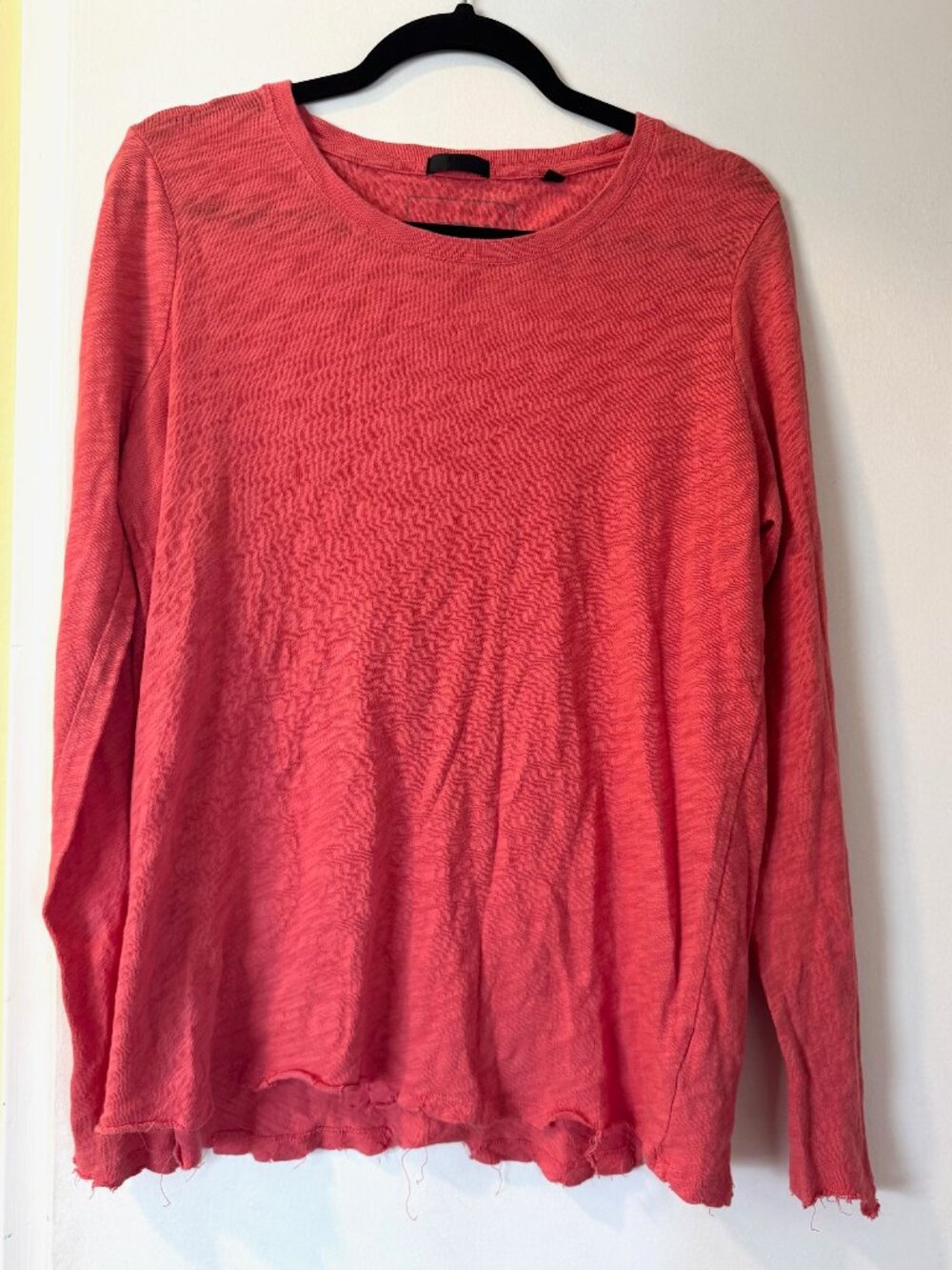 ATM Slub Cotton Long Sleeve Tee Coral L